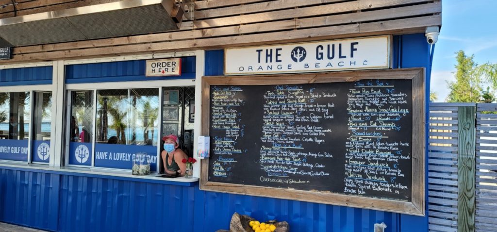 El menú de The Gulf en Orange Beach, Alabama. 